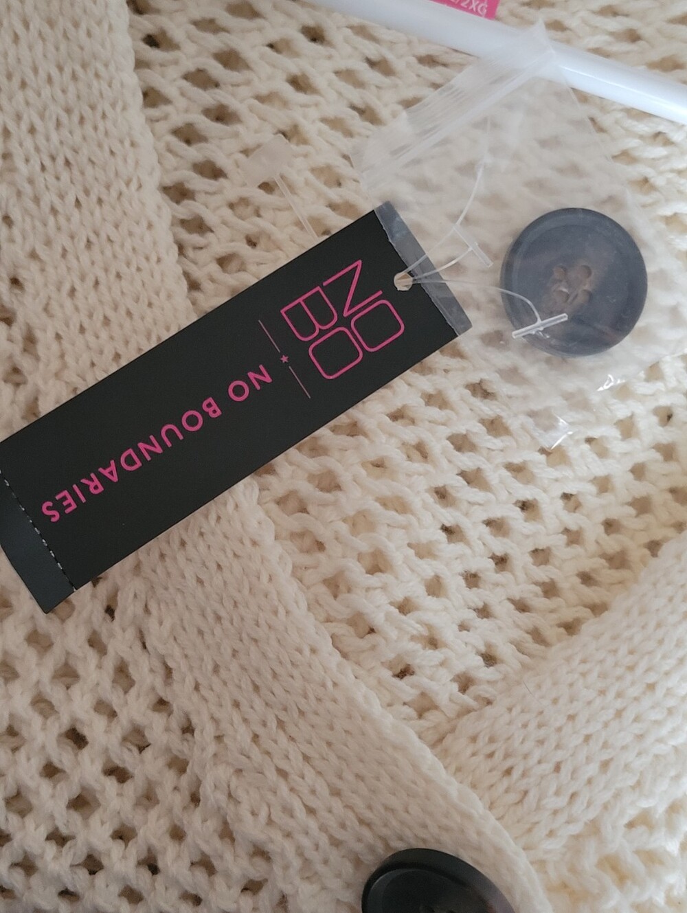 NWT- No Boundaries Open Knit Cropped Cardigan Sweater. Size XXl (19)  Juniors - Picture 7 of 9